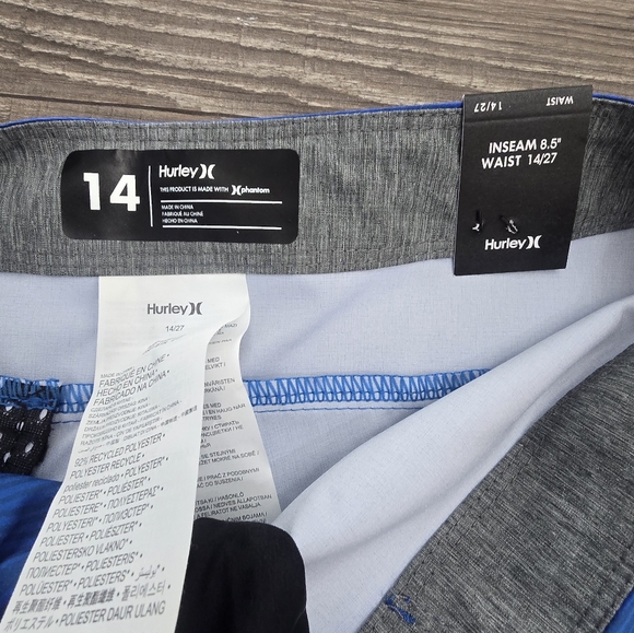 Hurley board shorts swim trunks kids size 14 or 27 waist NWT - Picture 3 of 3